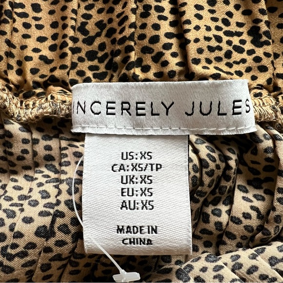 Sincerely Jules Leopard Print Pleated Midi Slip Skirt Size XS - Picture 7 of 9